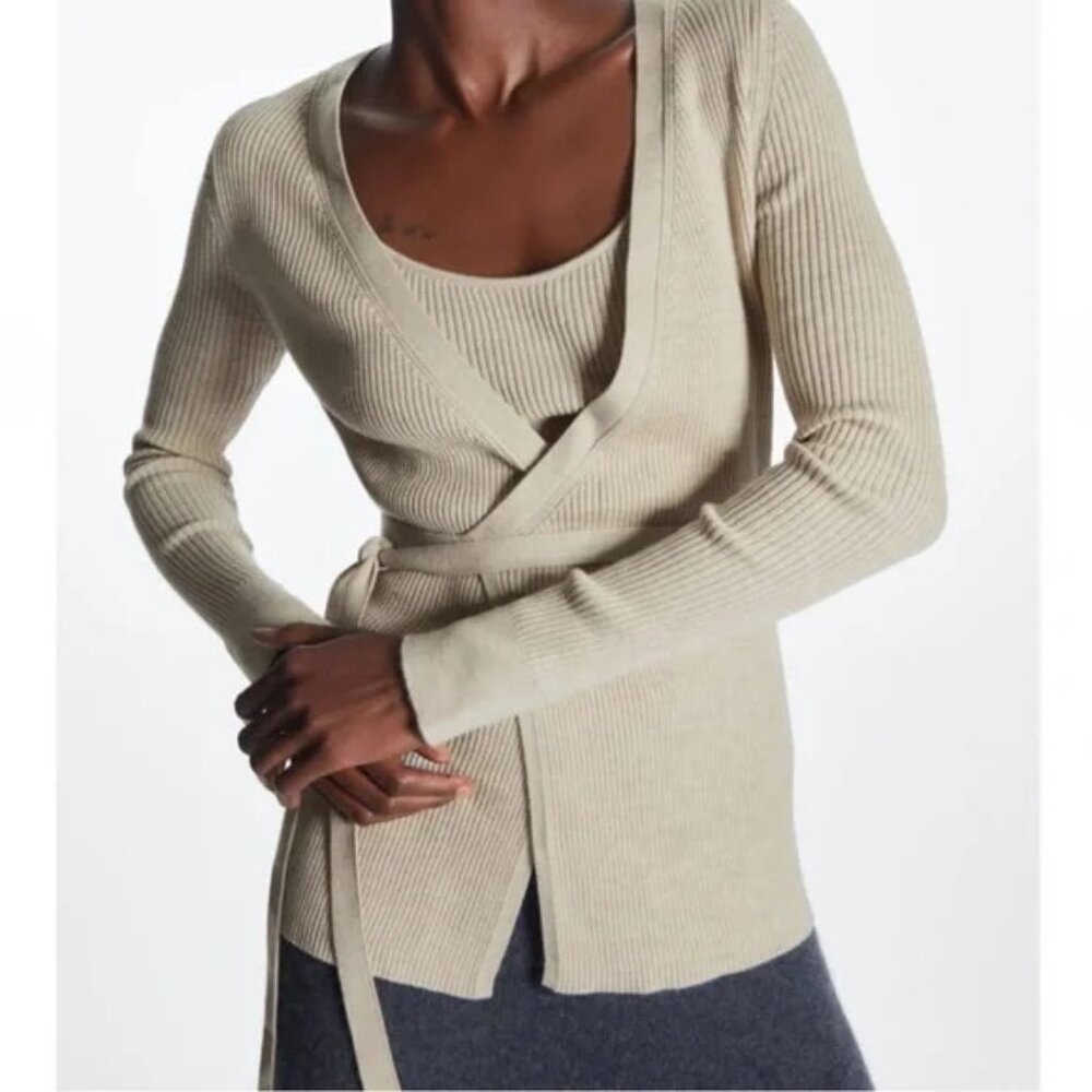 COS Ribbed Wrap Cardigan - Picture 2 of 8